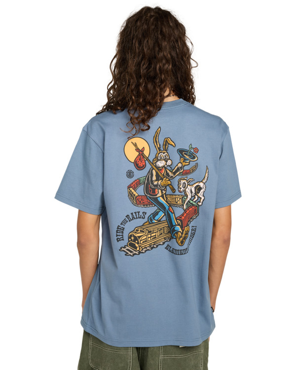 7 Timber On Track - Short Sleeve T-Shirt for Men Blue ELYZT00575 Element
