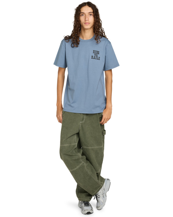6 Timber On Track - Short Sleeve T-Shirt for Men Blue ELYZT00575 Element