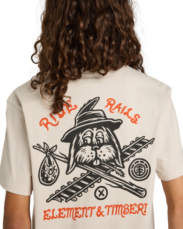 5 Timber Hobos - Short Sleeve T-Shirt for Men Beige ELYZT00582 Element