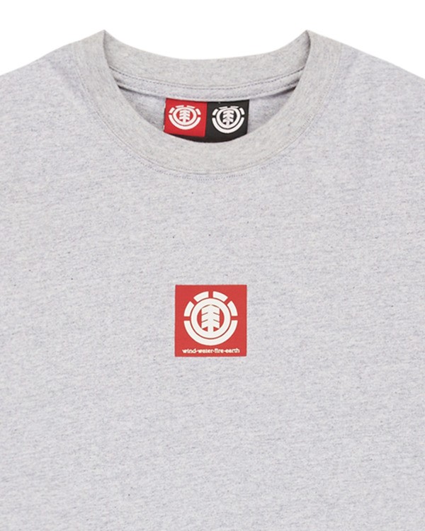 2 Square Logo - Short Sleeve T-Shirt for Men Gray ELYZT00590 Element