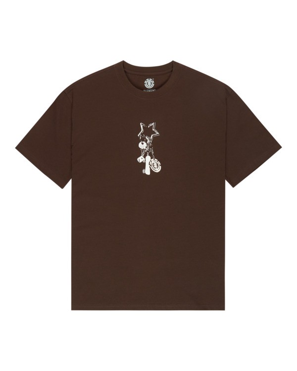 0 Keychain - Short Sleeve T-Shirt for Men Brown ELYZT00631 Element