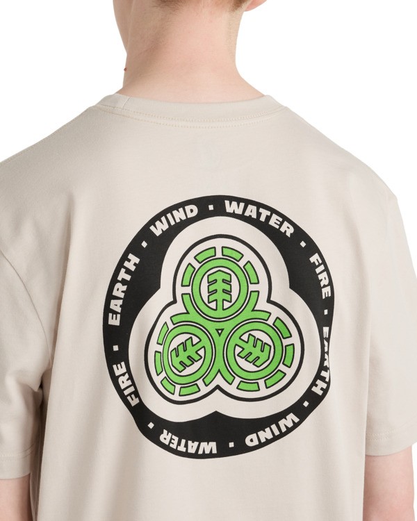 7 Triple - Short Sleeve T-Shirt for Men Beige ELYZT00642 Element