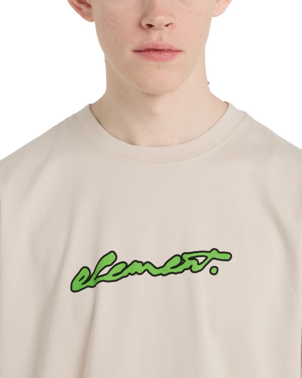 4 Triple - Short Sleeve T-Shirt for Men Beige ELYZT00642 Element