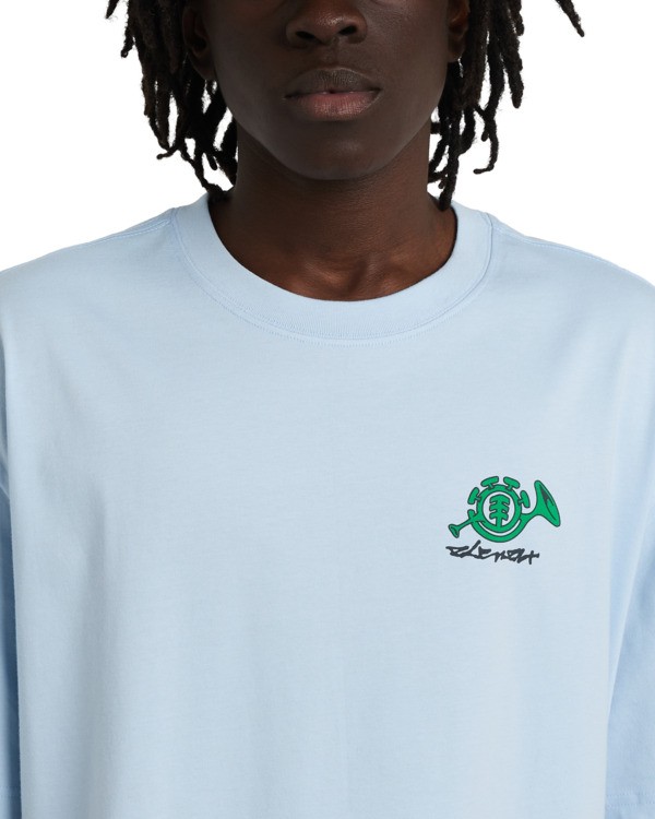 4 Horn - Short Sleeve T-Shirt for Men Blue ELYZT00649 Element