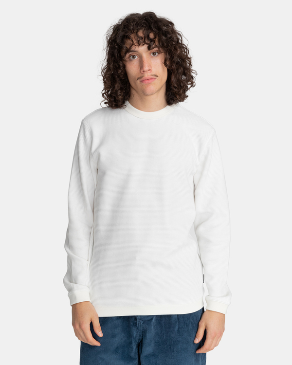 Illwaco Long Sleeve Waffle Knit T Shirt for Men