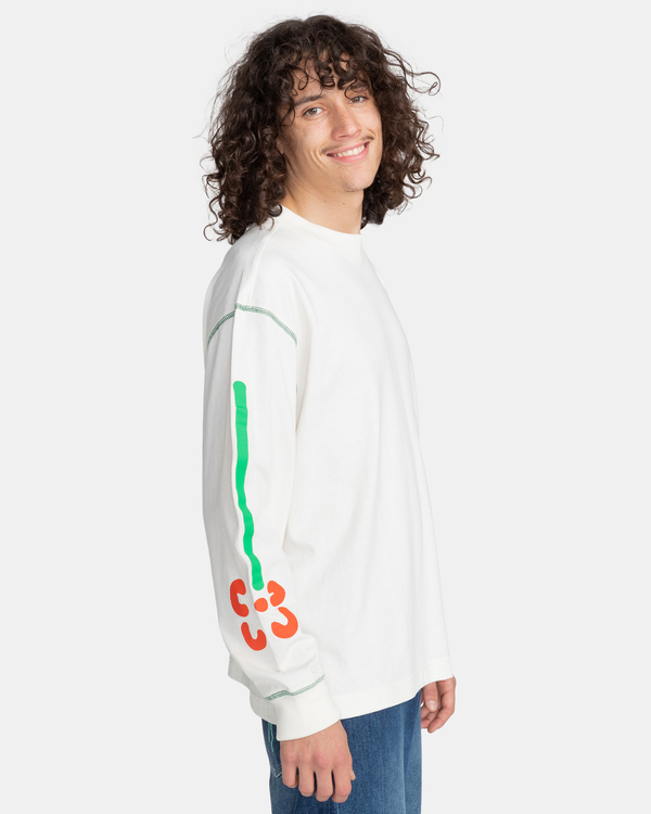3 Skateboarding Mi Amor - Maglietta a maniche lunghe in materiale biologico White F1LSD5ELF2 Element