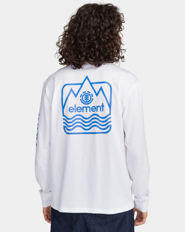6 Peaks - Organic Long Sleeve T-Shirt for Men White F1LSD8ELF2 Element
