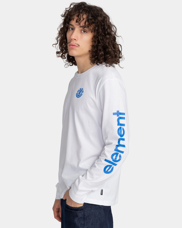 3 Peaks - Organic Long Sleeve T-Shirt for Men White F1LSD8ELF2 Element