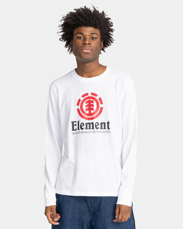 2 Vertical - T-shirt manches longues en matière biologique pour Homme Blanc F1LSE5ELF2 Element