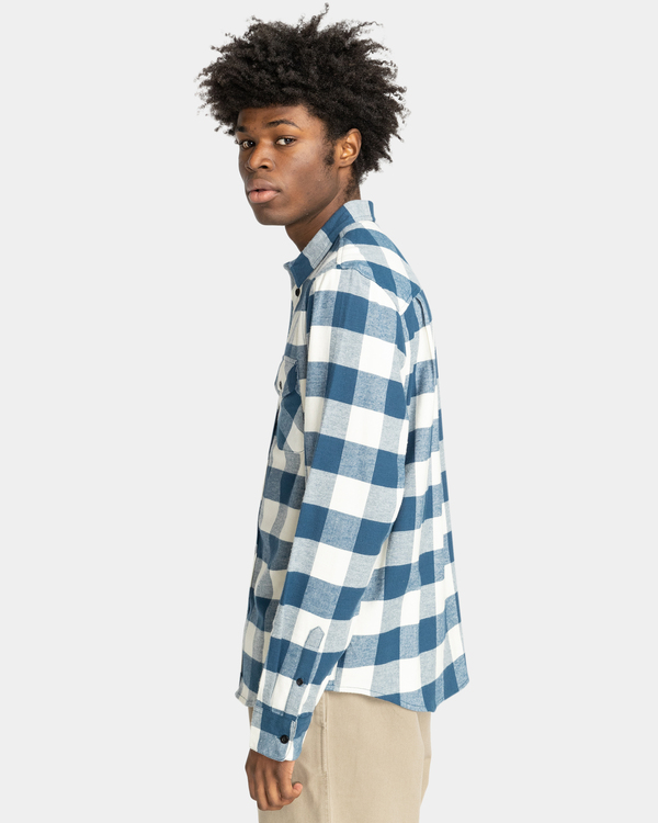 3 Tacoma - Long Sleeve Flannel Shirt for Men Blue F1SHC1ELF2 Element
