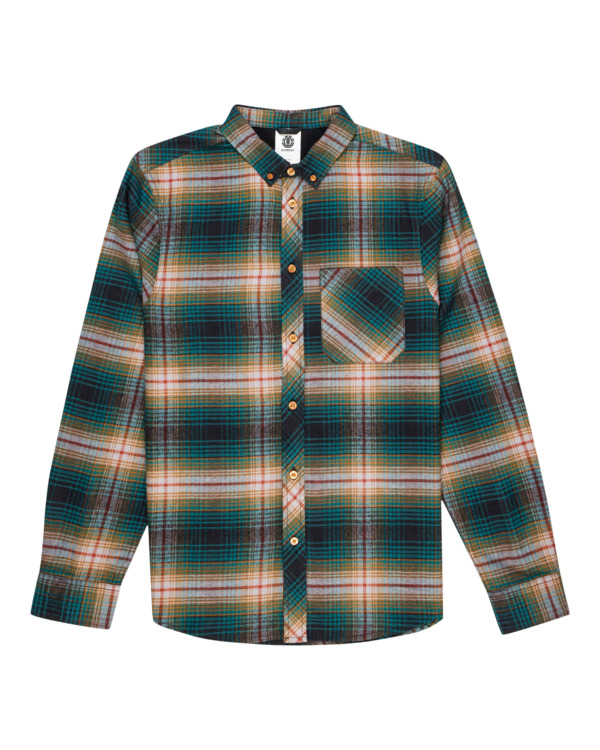 0 Lumber - Long Sleeve Flannel Shirt for Men Green F1SHC8ELF2 Element