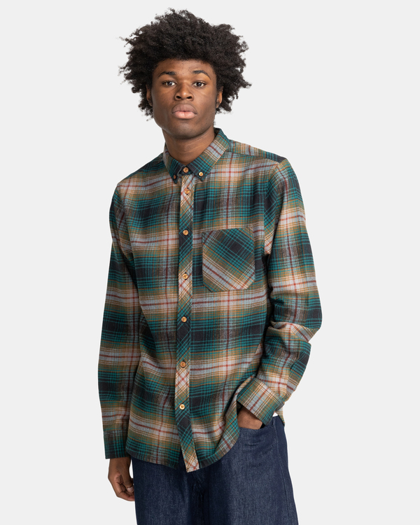 2 Lumber - Long Sleeve Flannel Shirt for Men Green F1SHC8ELF2 Element