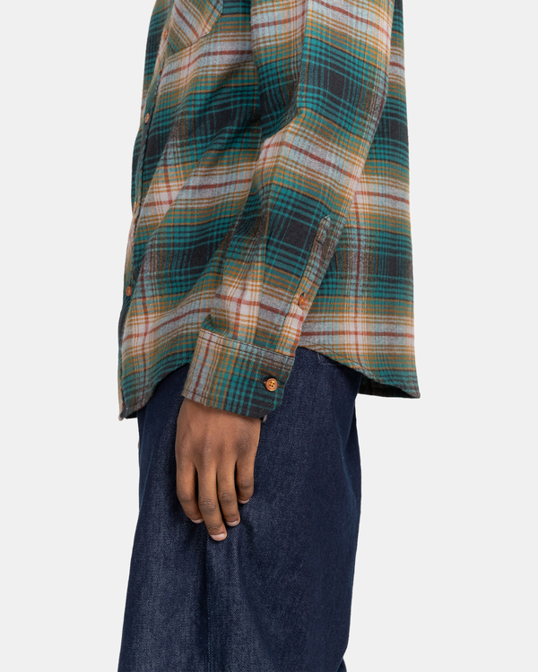 5 Lumber - Long Sleeve Flannel Shirt for Men Green F1SHC8ELF2 Element