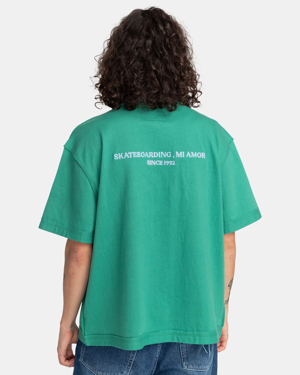 6 Skateboarding Mi Amor - Camiseta Orgánica Verde F1SSI9ELF2 Element