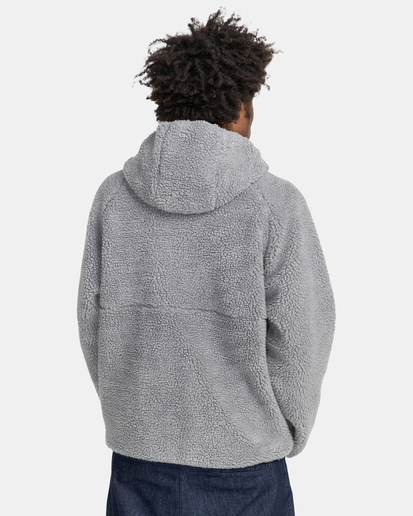 Mens grey sherpa hoodie best sale