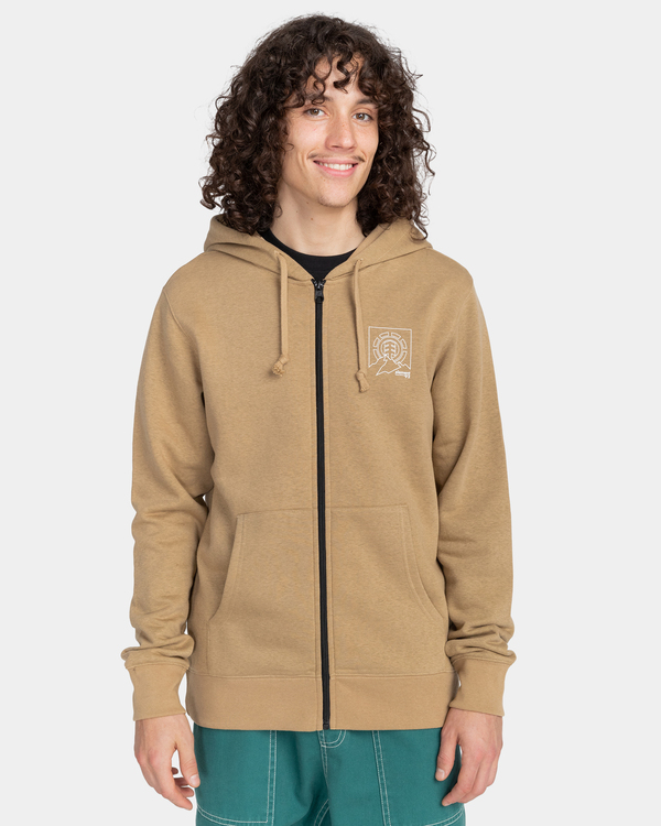 2 Ursa - Kapuzenpulli mit Reißverschluss für Männer Beige F1ZHB2ELF2 Element
