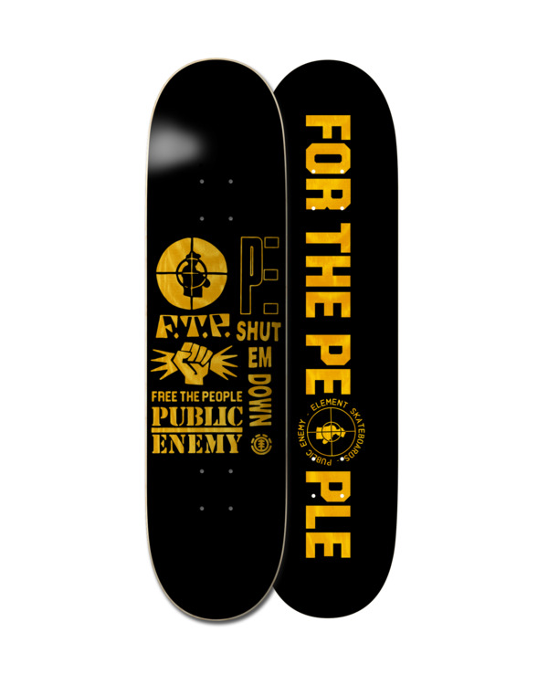 1 Public Enemy x Element 8.25" Shut Em Down - Planche de skateboard Multi F4DCA3ELPP Element