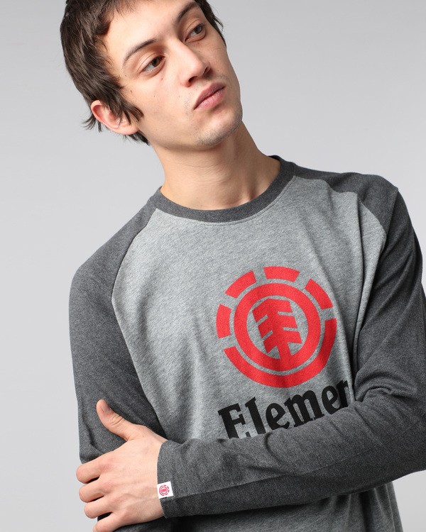 2 Vertical Raglan Qtr - maglietta da Uomo  H1LSA3ELP8 Element