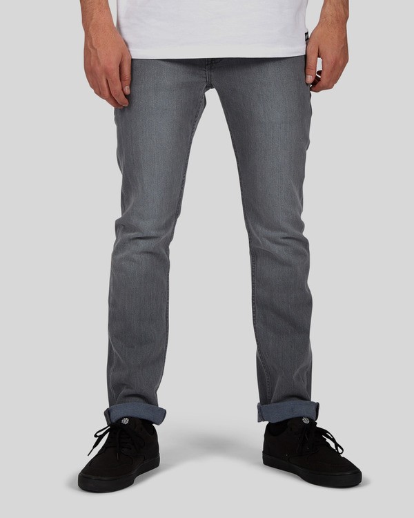 0 E01 - Pantalones vaqueros de corte ajustado para Hombre Negro L1PNA1ELF8 Element