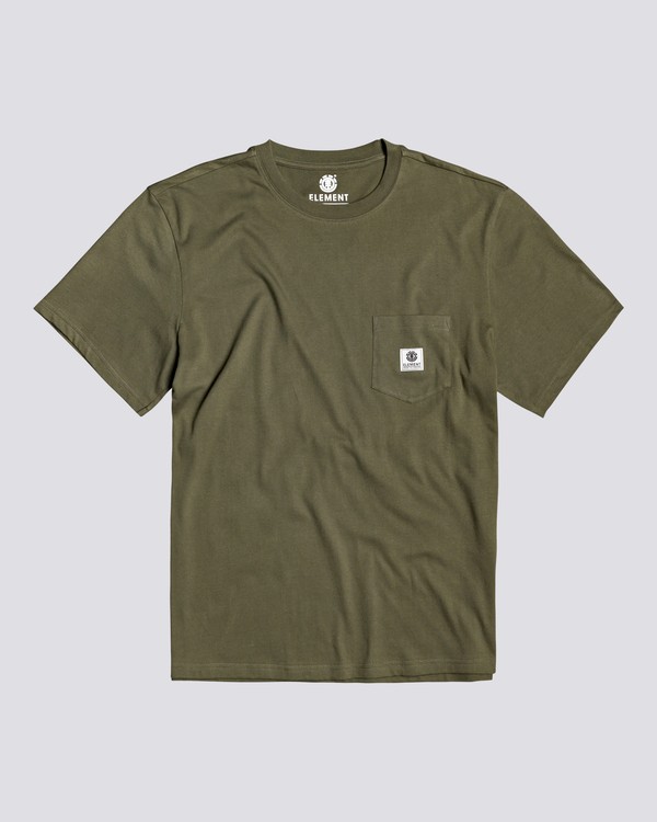 0 Basic Pocket Label - Short Sleeve T-Shirt Green N1SSG3ELP9 Element