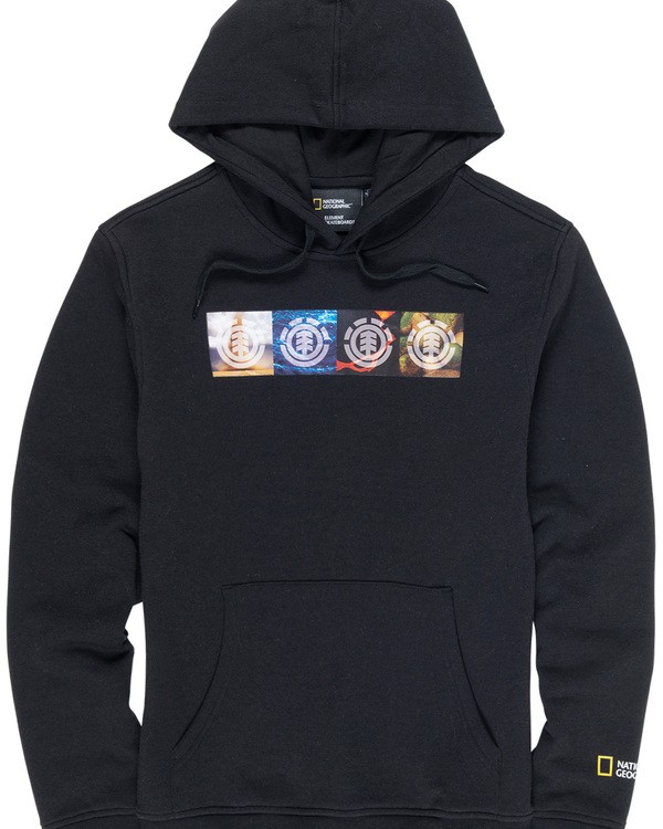 3 Horizontal Seasons - Sudadera con capucha para Hombre Negro Q1HOC1ELF9 Element