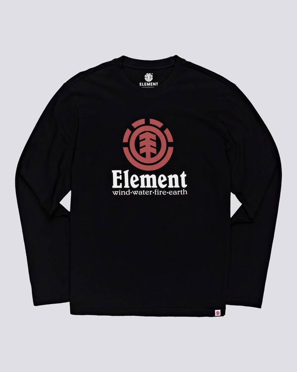 0 Vertical - Long Sleeve T-Shirt for Men Black Q1LSA3ELF9 Element