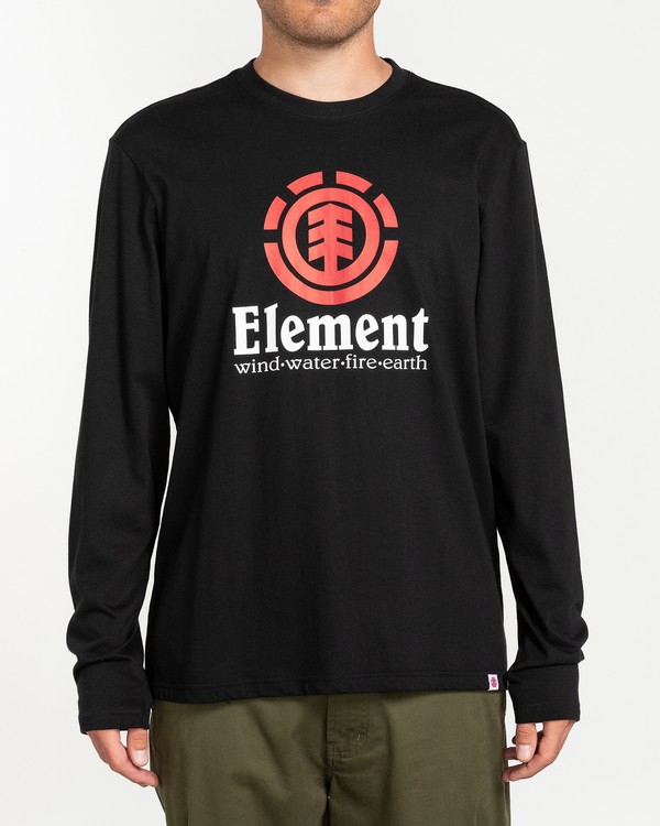 1 Vertical - Long Sleeve T-Shirt for Men Black Q1LSA3ELF9 Element
