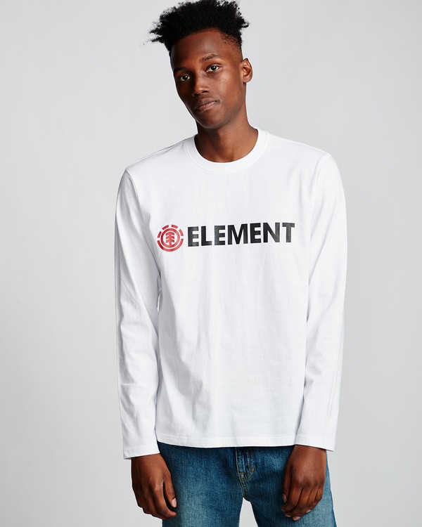 0 Blazin - T-Shirt manches longues pour Homme Blanc Q1LSA4ELF9 Element