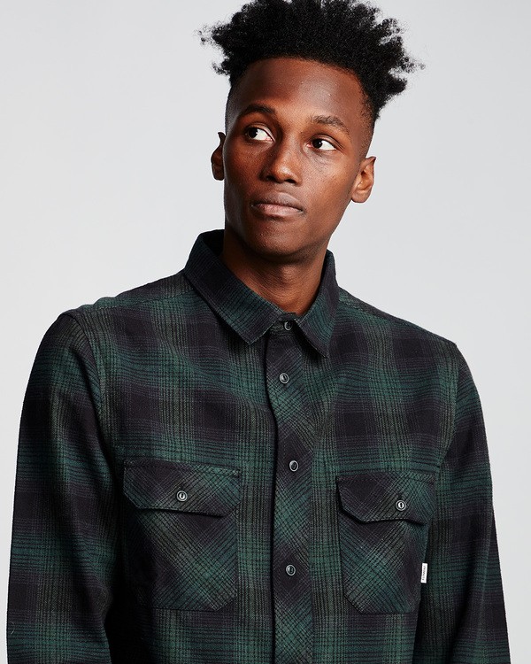 1 Wentworth Shadow - Camicia a Maniche Lunghe da Uomo Green Q1SHA7ELF9 Element