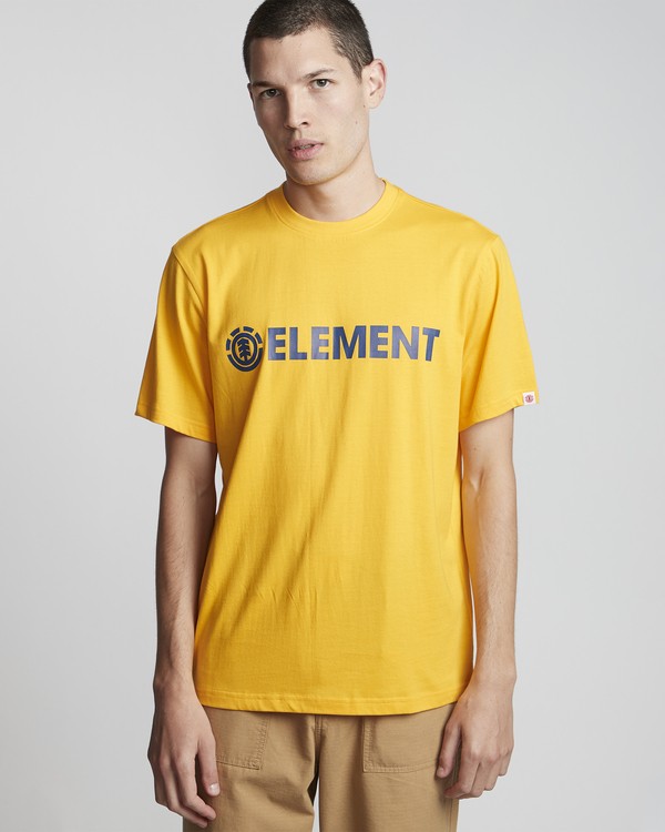 1 Blazin - Short Sleeve T-Shirt for Men Yellow Q1SSA6ELF9 Element