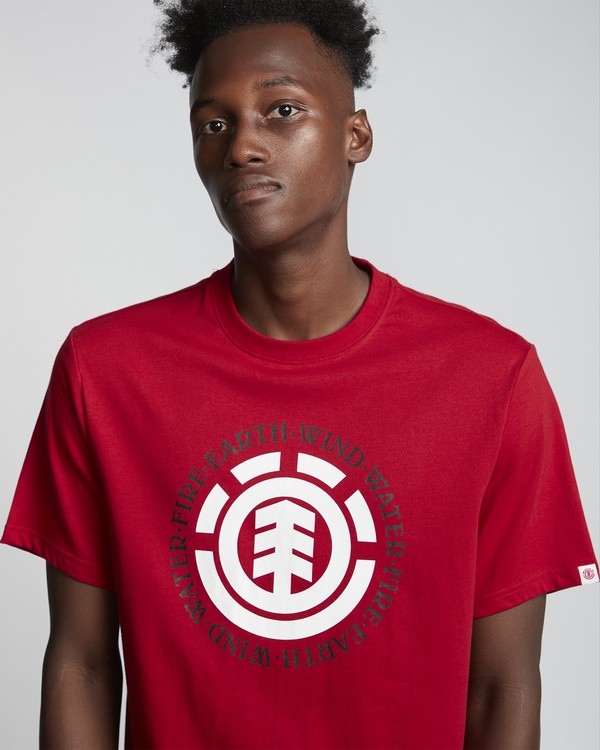 3 Seal - Short Sleeve T-Shirt for Men Red Q1SSA8ELF9 Element