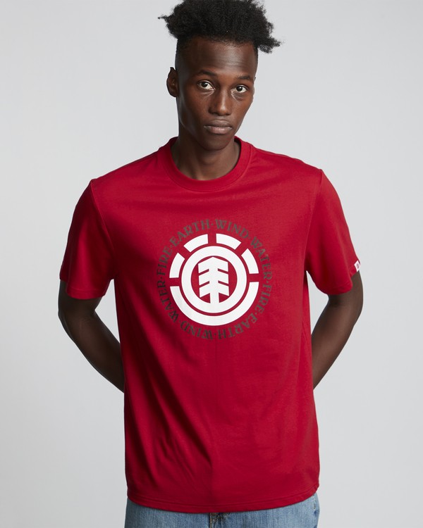 1 Seal - Short Sleeve T-Shirt for Men Red Q1SSA8ELF9 Element