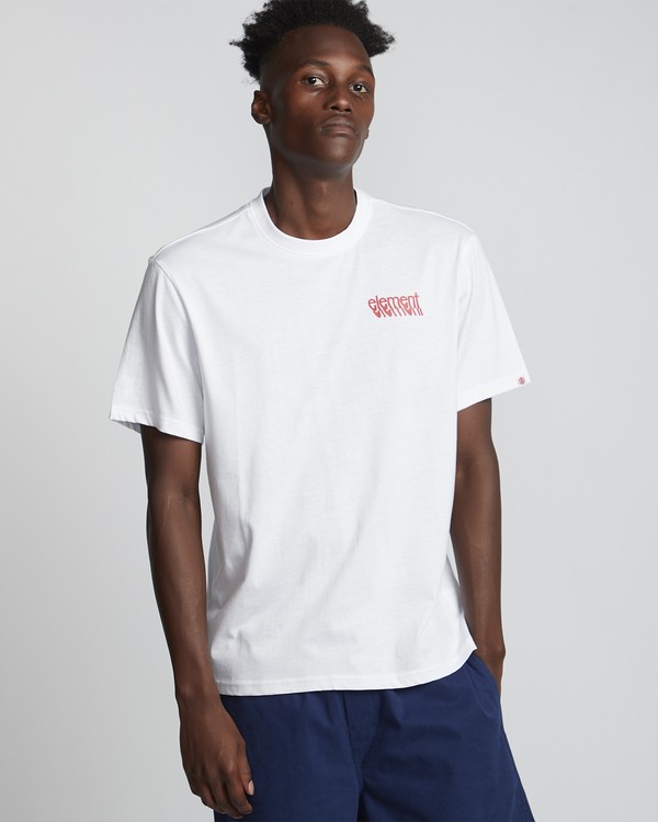 3 Stiles - Short Sleeve T-Shirt for Men White S1SSA7ELP0 Element