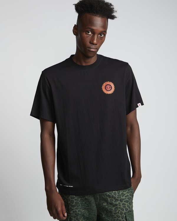 3 Florian - T-Shirt manches courtes en coton biologique pour Homme Noir S1SSG1ELP0 Element