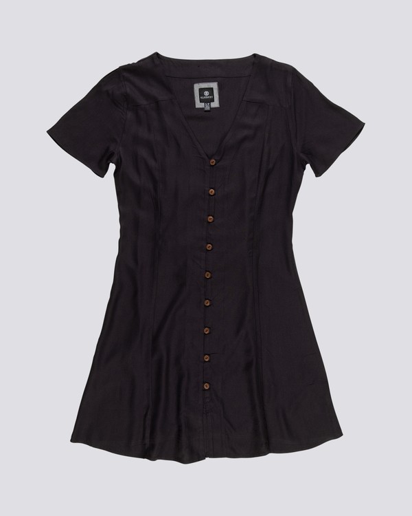 0 Sue Twill - Short Sleeve Dress for Women Black S3DRA5ELP0 Element