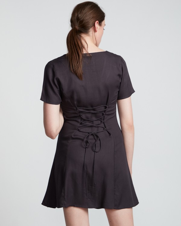 3 Sue Twill - Short Sleeve Dress for Women Black S3DRA5ELP0 Element