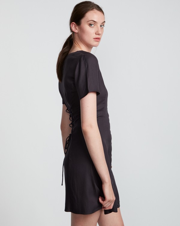 4 Sue Twill - Short Sleeve Dress for Women Black S3DRA5ELP0 Element
