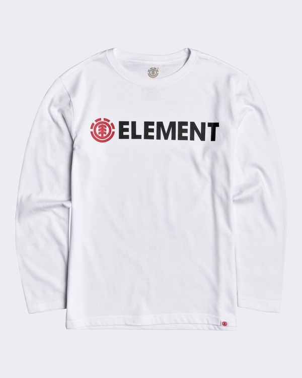 0 Blazin - Maglietta a Maniche Lunghe da Ragazzo White U2LSA2ELF0 Element