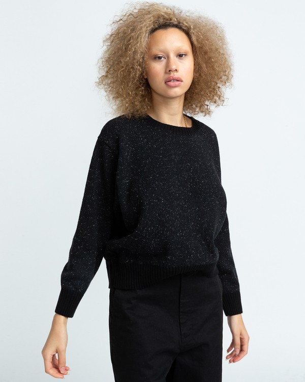 1 Slowly - Pull pour Femme Noir U3JPA2ELF0 Element