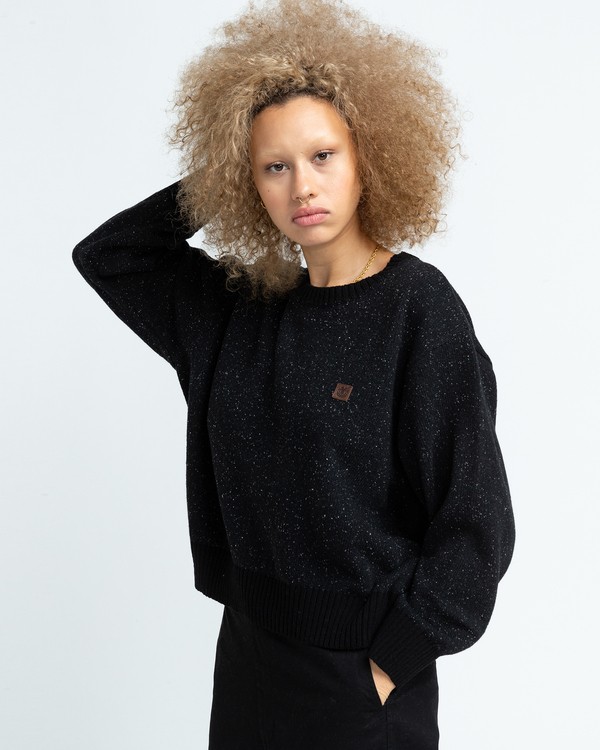 2 Slowly - Pull pour Femme Noir U3JPA2ELF0 Element