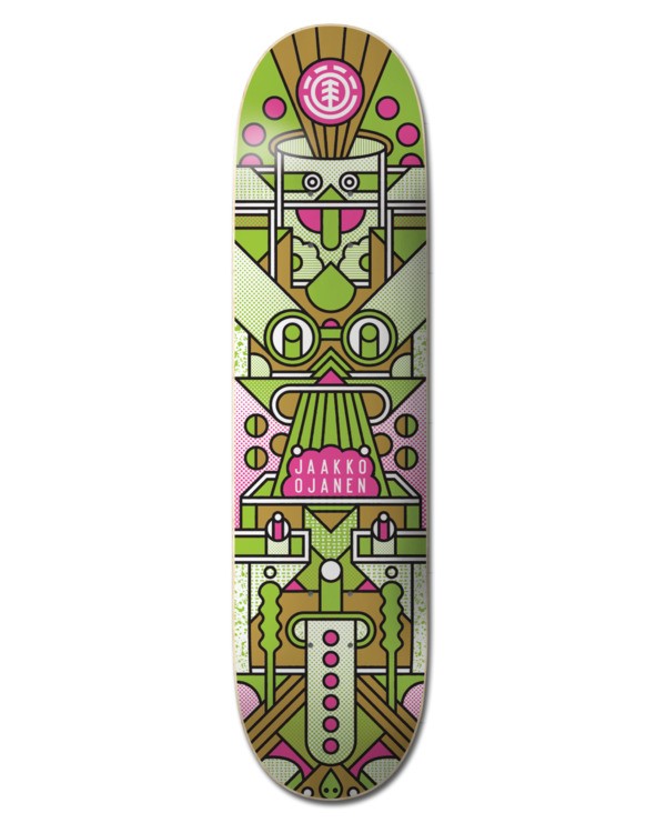 0 8.25" Superbot Jaakko - Skateboard Deck Black W4DCE2ELP1 Element