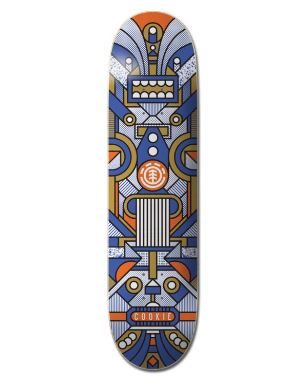 0 8.4" Superbot Cookie - Skateboard Deck Black W4DCE3ELP1 Element