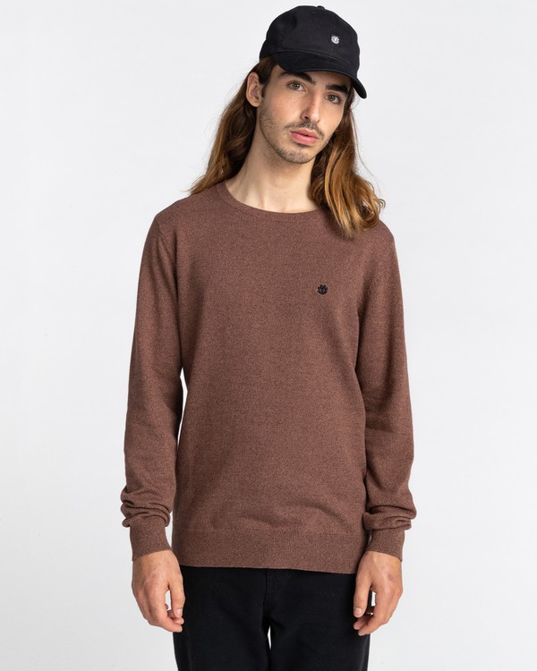 1 Crew - Jersey Cerrado para Hombre Marron Z1JPC2ELF1 Element