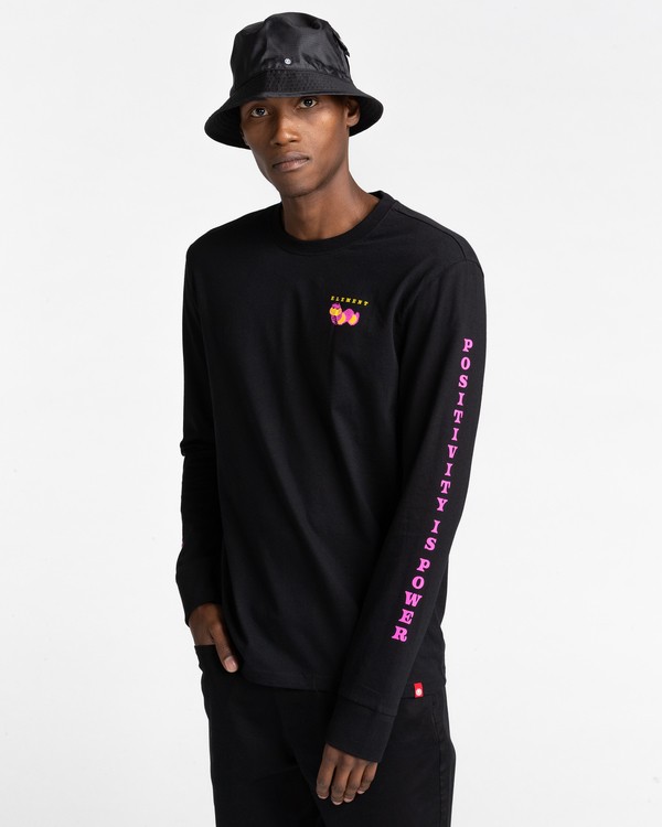 3 Ganzo - T-shirt manches longues pour Homme Noir Z1LSD2ELF1 Element