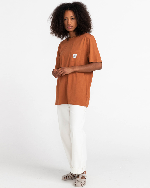 7 Basic Label - T-shirt manches courtes Marron Z1SSI1ELF1 Element