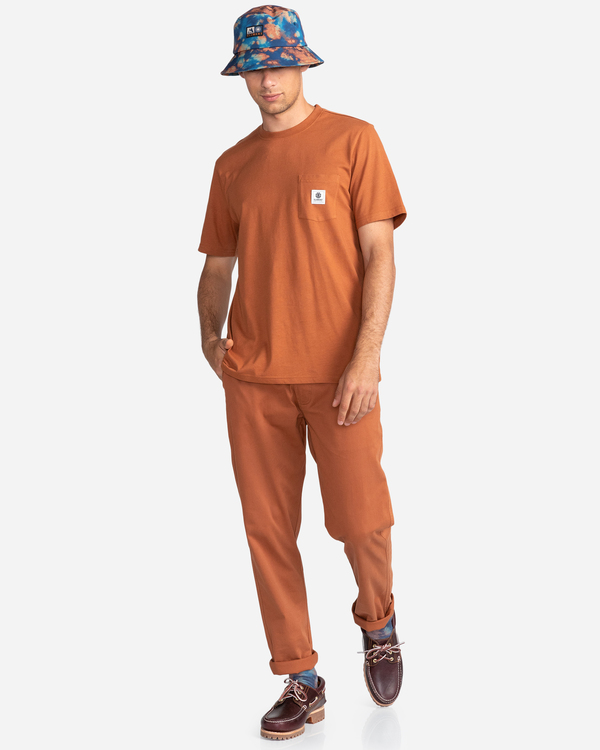 3 Basic Label - T-shirt manches courtes Marron Z1SSI1ELF1 Element