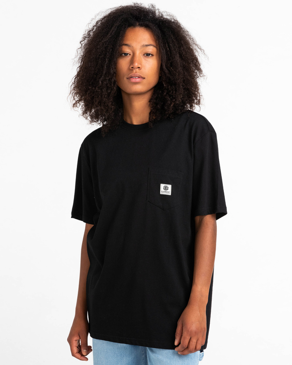 5 Basic Label - T-shirt manches courtes Noir Z1SSI1ELF1 Element