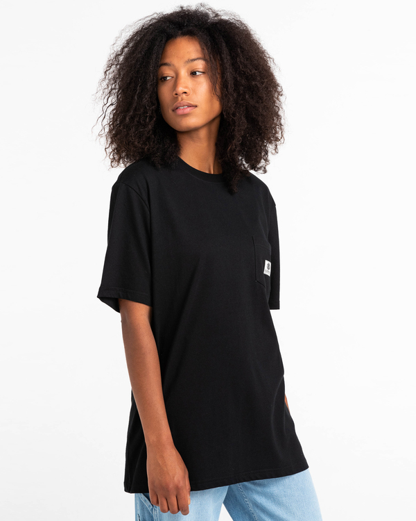 6 Basic Label - T-shirt manches courtes Noir Z1SSI1ELF1 Element