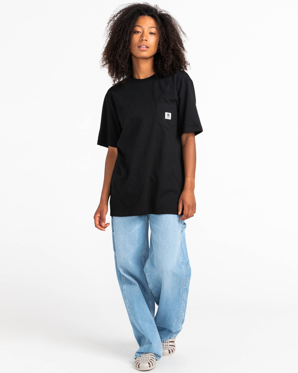 8 Basic Label - T-shirt manches courtes Noir Z1SSI1ELF1 Element