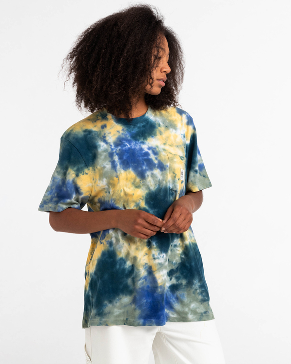 6 Basic Label - T-shirt manches courtes Bleu Z1SSI1ELF1 Element